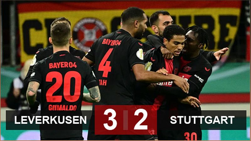 Leverkusen giành chiến thắng 3-2 trước Stuttgart trong trận đấu kịch tính - -1151018111